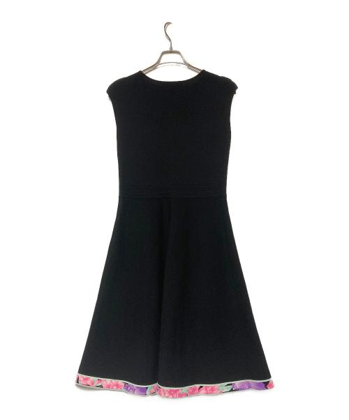 LEONARD（レオナール）LEONARD (レオナール) ノースリーブワンピース ブラック×ピンク サイズ:40 未使用品の古着・服飾アイテム