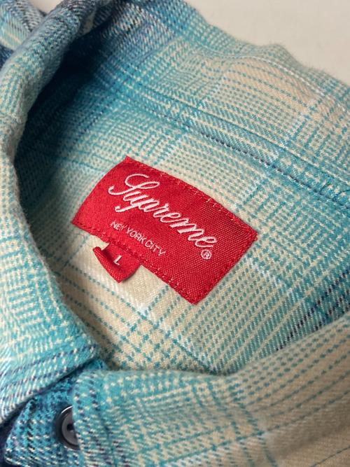 SUPREME（シュプリーム）SUPREME (シュプリーム) 23SS Shadow Plaid Flannel Shirt ブルー サイズ:Lの古着・服飾アイテム