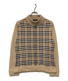 BURBERRY BLACK LABEL（バーバリーブラックレーベル）の古着「チェックドライバーズニット」｜ベージュ