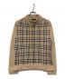 BURBERRY BLACK LABEL（バーバリーブラックレーベル）の古着「チェックドライバーズニット」｜ベージュ