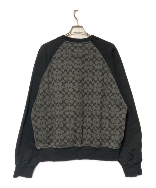 COACH（コーチ）COACH (コーチ) シグネチャークルーネックスウェット グレー×ブラック サイズ:Lの古着・服飾アイテム