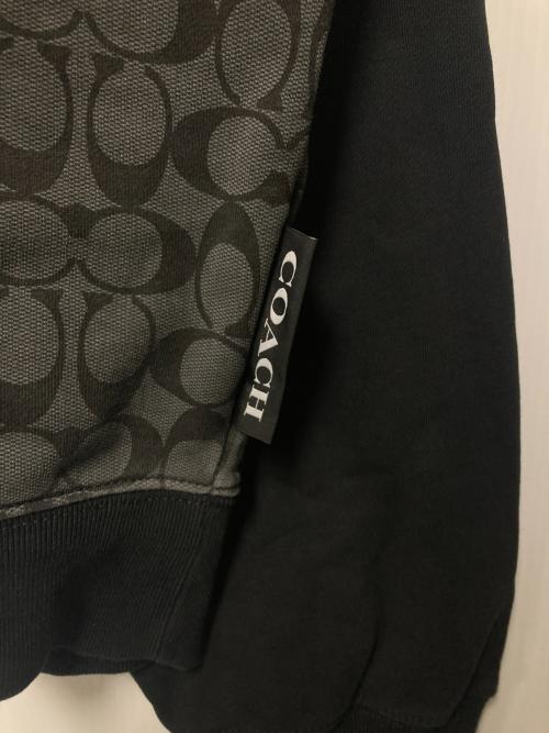 COACH（コーチ）COACH (コーチ) シグネチャークルーネックスウェット グレー×ブラック サイズ:Lの古着・服飾アイテム