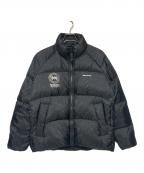 New Era×kompakt record barニューエラ×コンパクトレコードバー）の古着「レオパードダウンジャケット」｜ブラック