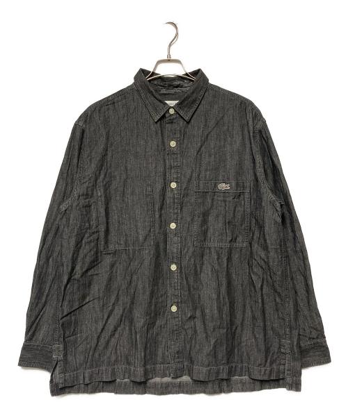 LACOSTE（ラコステ）LACOSTE (ラコステ) コットンリネンデニムシャツアウター グレー サイズ:41 未使用品の古着・服飾アイテム