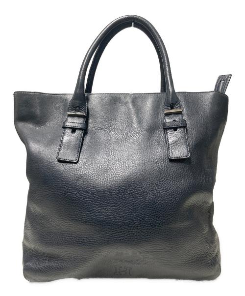 HIROFU（ヒロフ）HIROFU (ヒロフ) レザートートバッグ ネイビーの古着・服飾アイテム