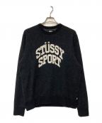 stussyステューシー）の古着「カシミヤブレンドクルーネックニット」｜ブラック