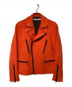 JOHN LAWRENCE SULLIVANジョン ローレンス サリバン）の古着「ウールダブルライダースジャケット」｜オレンジ
