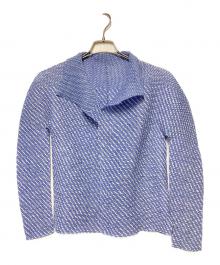 me ISSEY MIYAKE（ミーイッセイ ミヤケ）の古着「ポップコーンカーディガン」｜ブルー