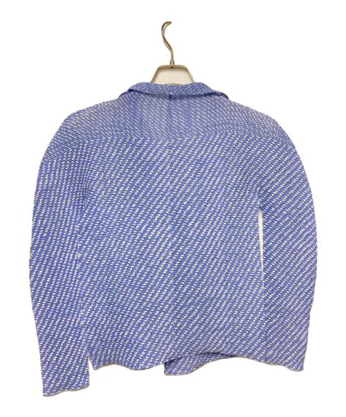 me ISSEY MIYAKE（ミーイッセイ ミヤケ）me ISSEY MIYAKE (ミーイッセイ ミヤケ) ポップコーンカーディガン ブルー サイズ:-の古着・服飾アイテム