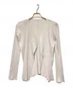 PLEATS PLEASEプリーツプリーズ）の古着「プリーツカーディガン」｜ライトグレー