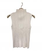 PLEATS PLEASEプリーツプリーズ）の古着「プリーツノースリーブブラウス」｜グレー