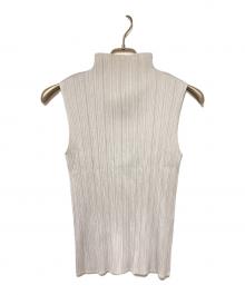 PLEATS PLEASE（プリーツプリーズ）の古着「プリーツノースリーブブラウス」｜グレー