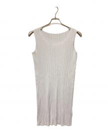 PLEATS PLEASE（プリーツプリーズ）の古着「プリーツノースリーブワンピース」｜グレー