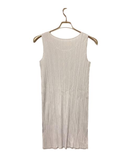 PLEATS PLEASE（プリーツプリーズ）PLEATS PLEASE (プリーツプリーズ) プリーツノースリーブワンピース グレー サイズ:3の古着・服飾アイテム
