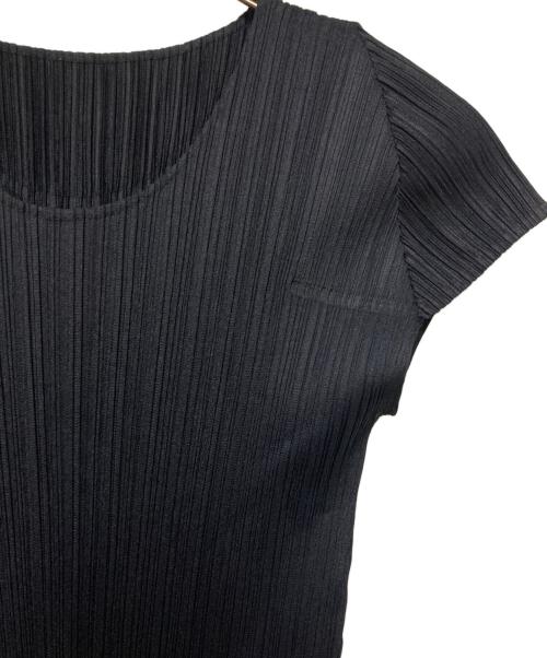 PLEATS PLEASE（プリーツプリーズ）PLEATS PLEASE (プリーツプリーズ) 半袖プリーツワンピース ネイビー サイズ:3の古着・服飾アイテム