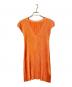 PLEATS PLEASE（プリーツプリーズ）の古着「プリーツノースリーブワンピース」｜オレンジ