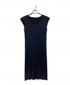 PLEATS PLEASEプリーツプリーズ）の古着「プリーツノースリーブワンピース」｜ネイビー