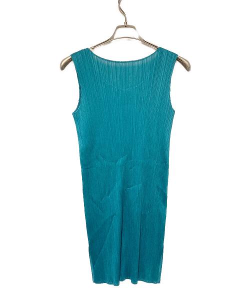 PLEATS PLEASE（プリーツプリーズ）PLEATS PLEASE (プリーツプリーズ) プリーツノースリーブワンピース グリーン サイズ:3の古着・服飾アイテム