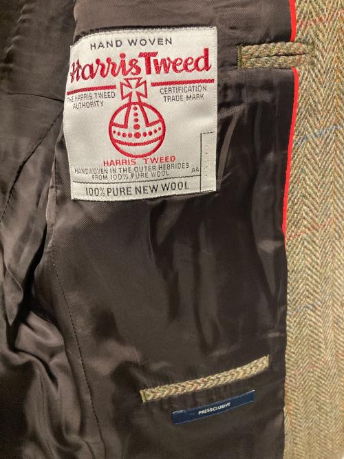 J.PRESS（ジェイプレス）J.PRESS (ジェイプレス) Harris Tweed (ハリスツイード) ツイード2Bテーラードジャケット オリーブ サイズ:-の古着・服飾アイテム