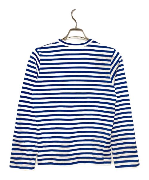 PLAY COMME des GARCONS（プレイコムデギャルソン）PLAY COMME des GARCONS (プレイコムデギャルソン) PLAY STRIPED T-SHIRT / ボーダーロングスリーブカットソー ブルー×ホワイト サイズ:Mの古着・服飾アイテム