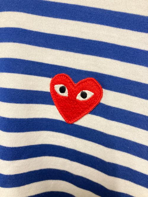 PLAY COMME des GARCONS（プレイコムデギャルソン）PLAY COMME des GARCONS (プレイコムデギャルソン) PLAY STRIPED T-SHIRT / ボーダーロングスリーブカットソー ブルー×ホワイト サイズ:Mの古着・服飾アイテム
