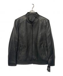 Vesgioia（ベスジョーヤ）の古着「ラムレザーシングルライダースジャケット」｜ブラック