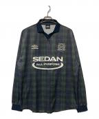 SEDAN ALL-PURPOSE×UMBROセダンオールパーパス×アンブロ）の古着「23FW Game Shirt」｜グリーン×ネイビー