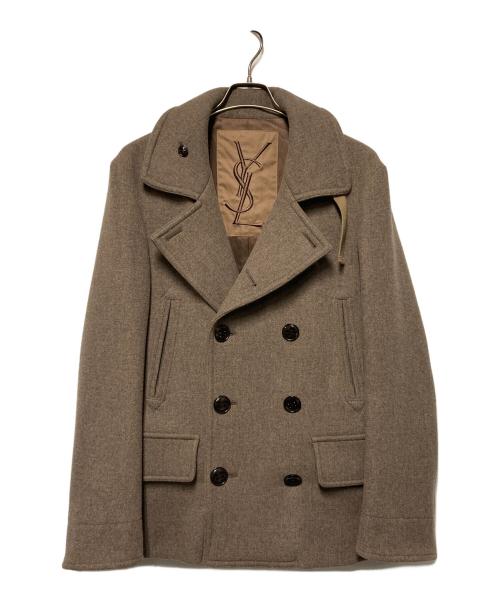 Yves Saint Laurent（イヴサンローラン）Yves Saint Laurent (イヴサンローラン) ウールPコート ブラウン サイズ:-の古着・服飾アイテム