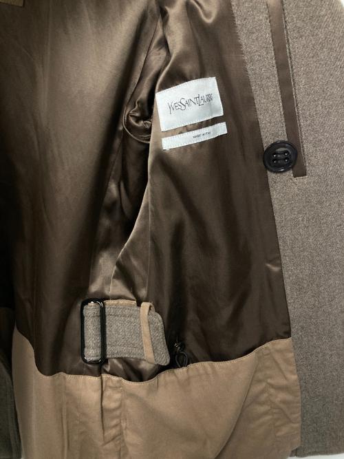 Yves Saint Laurent（イヴサンローラン）Yves Saint Laurent (イヴサンローラン) ウールPコート ブラウン サイズ:-の古着・服飾アイテム