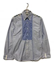 eYe COMME des GARCONS JUNYAWATANABE MAN×BROOKS BROTHERS（アイ コム デ ギャルソン ジュンヤ ワタナベ マン×ブルックスブラザーズ）の古着「パッチワークボタンダウンシャツ」｜ブルー