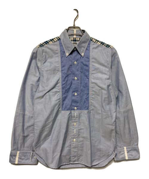 eYe COMME des GARCONS JUNYAWATANABE MAN（アイ コム デ ギャルソン ジュンヤ ワタナベ マン）eYe COMME des GARCONS JUNYAWATANABE MAN (アイ コム デ ギャルソン ジュンヤ ワタナベ マン) パッチワークボタンダウンシャツ ブルー サイズ:XSの古着・服飾アイテム