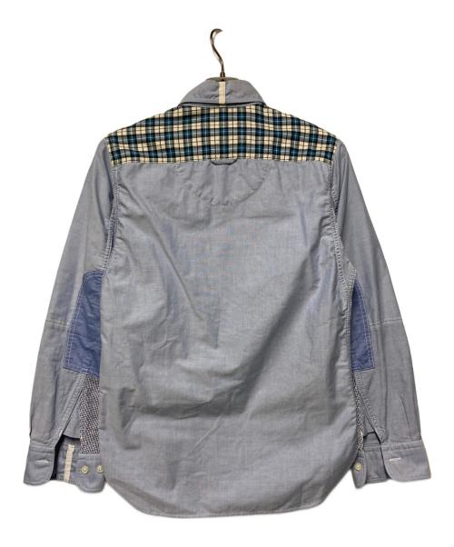 eYe COMME des GARCONS JUNYAWATANABE MAN（アイ コム デ ギャルソン ジュンヤ ワタナベ マン）eYe COMME des GARCONS JUNYAWATANABE MAN (アイ コム デ ギャルソン ジュンヤ ワタナベ マン) パッチワークボタンダウンシャツ ブルー サイズ:XSの古着・服飾アイテム