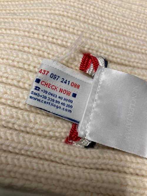 MONCLER（モンクレール）MONCLER (モンクレール) ウールマフラー ネイビー×ホワイトの古着・服飾アイテム