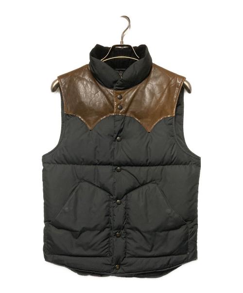 RRL（ダブルアールエル）RRL (ダブルアールエル) レザーヨークダウンベスト ブラック サイズ:XSの古着・服飾アイテム