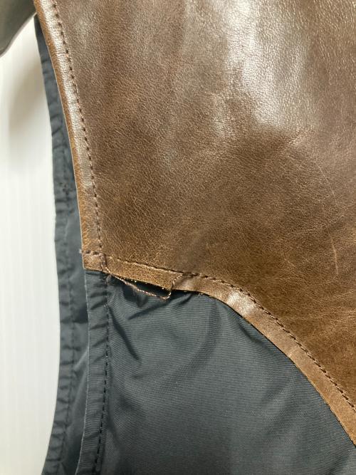 RRL（ダブルアールエル）RRL (ダブルアールエル) レザーヨークダウンベスト ブラック サイズ:XSの古着・服飾アイテム