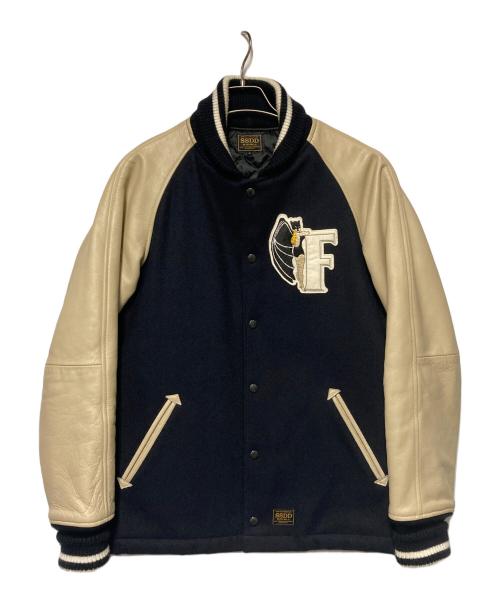 FUCT（ファクト）FUCT (ファクト) バットガールワッペンスタジャン ネイビー×アイボリー サイズ:Mの古着・服飾アイテム