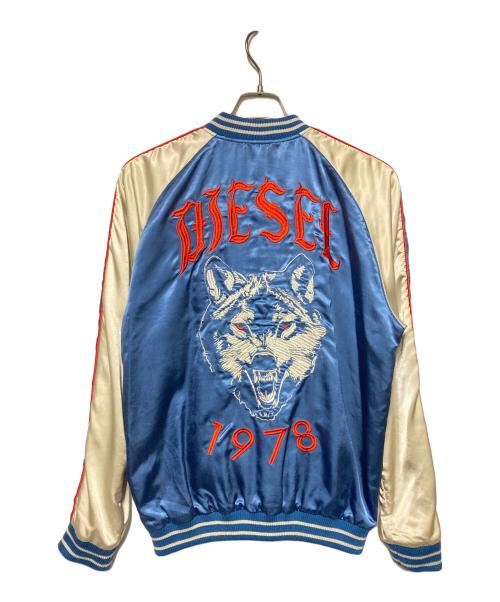 DIESEL（ディーゼル）DIESEL (ディーゼル) リバーシブルスカジャン ブルー×レッド サイズ:Mの古着・服飾アイテム