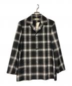 FACTOTUMファクトタム）の古着「オンブレチェックシングルコート」｜ブラック×ホワイト