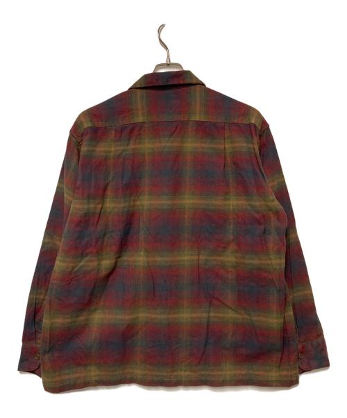 PENDLETON（ペンドルトン）PENDLETON (ペンドルトン) オープンカラーチェックシャツ レッド×キャメル サイズ:Mの古着・服飾アイテム