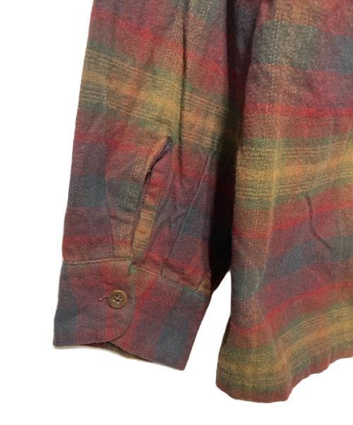 PENDLETON（ペンドルトン）PENDLETON (ペンドルトン) オープンカラーチェックシャツ レッド×キャメル サイズ:Mの古着・服飾アイテム
