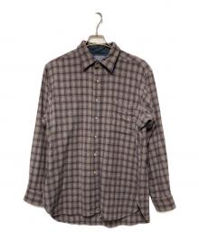 PENDLETON（ペンドルトン）の古着「70s オープンカラーチェックシャツ」｜グレー