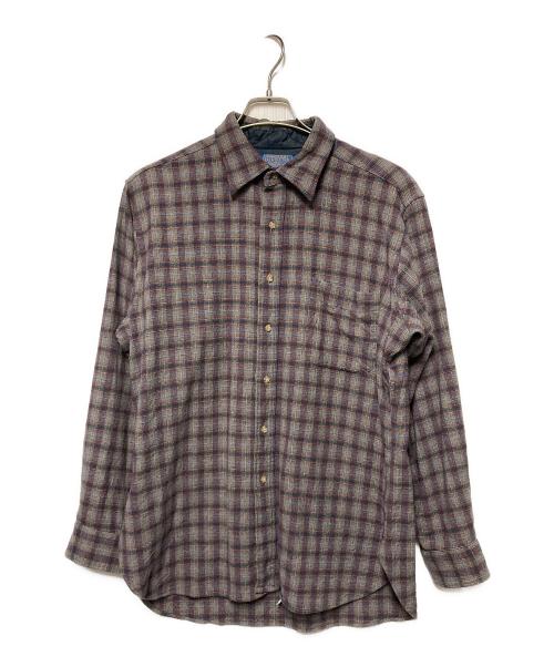 PENDLETON（ペンドルトン）PENDLETON (ペンドルトン) 70s オープンカラーチェックシャツ グレー サイズ:Lの古着・服飾アイテム