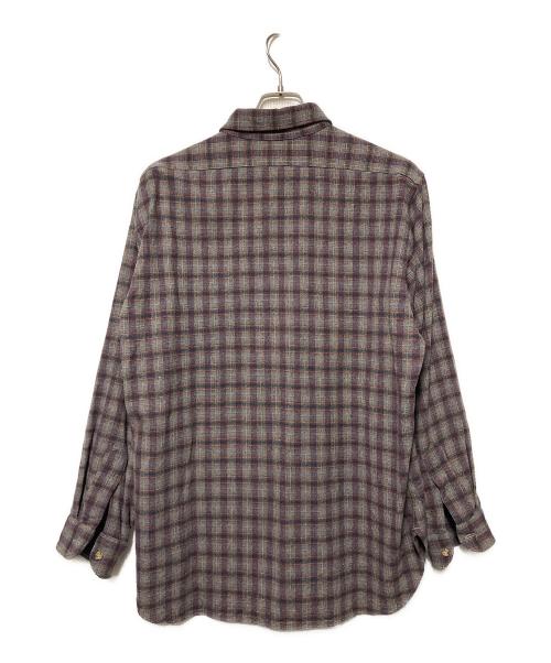 PENDLETON（ペンドルトン）PENDLETON (ペンドルトン) 70s オープンカラーチェックシャツ グレー サイズ:Lの古着・服飾アイテム