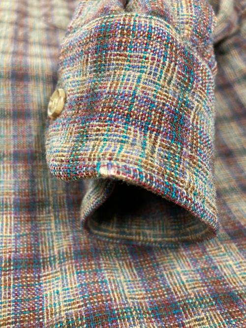 PENDLETON（ペンドルトン）PENDLETON (ペンドルトン) 70s オープンカラーチェックシャツ グレー サイズ:Lの古着・服飾アイテム