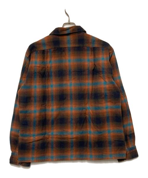 PENDLETON（ペンドルトン）PENDLETON (ペンドルトン) オープンカラーチェックシャツ オレンジ×ブルー サイズ:Lの古着・服飾アイテム