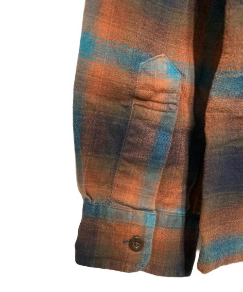 PENDLETON（ペンドルトン）PENDLETON (ペンドルトン) オープンカラーチェックシャツ オレンジ×ブルー サイズ:Lの古着・服飾アイテム