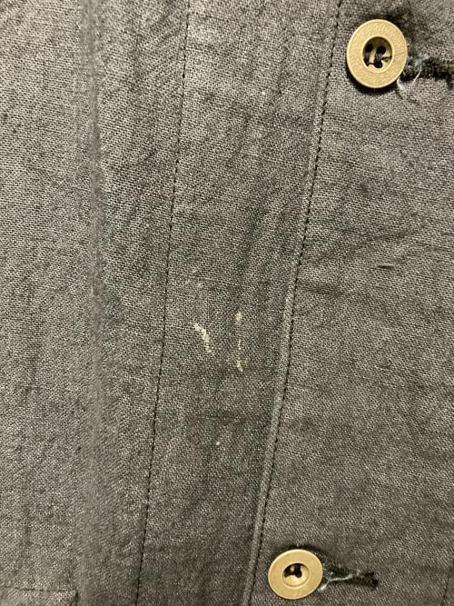 HOUSTON（ヒューストン）HOUSTON (ヒューストン) バンドカラーリネンジャケット グレー サイズ:XLの古着・服飾アイテム