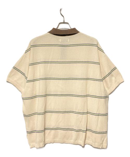 EVISEN SKATEBOARDS（エビセン スケートボード）EVISEN SKATEBOARDS (エビセン スケートボード) BAMBI BORDER POLO SHIRT クリーム サイズ:Lの古着・服飾アイテム