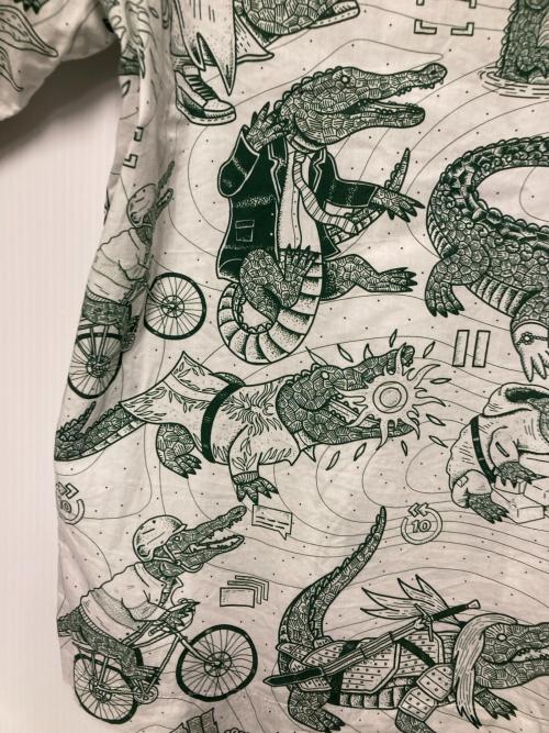 LACOSTE（ラコステ）LACOSTE (ラコステ) NETFLIX (ネットフリックス) アロハシャツ ホワイト サイズ:Sの古着・服飾アイテム