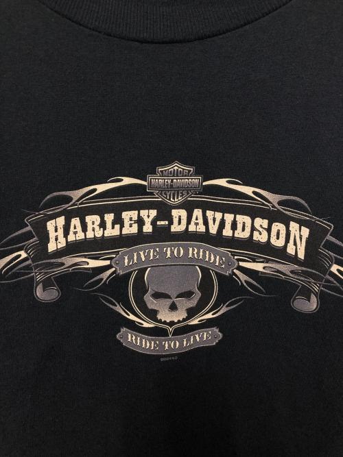 HARLEY-DAVIDSON（ハーレーダビッドソン）HARLEY-DAVIDSON (ハーレーダビッドソン) プリントロングスリーブTシャツ / 04年製 ブラック サイズ:2XLの古着・服飾アイテム